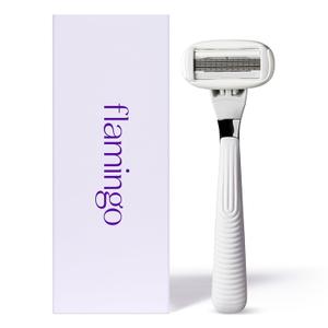 Flamingo Razors for Women, 1 Razor (Polished Chrome) Handle and 1 Razor Blade Refill