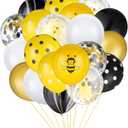 Skylety 100 Pcs Bee Balloons Decorations Kit Happy Bee Day Dots Balloon Confetti Black Yellow Latex Favor for Birthday Party Decoration