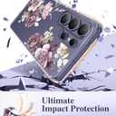 GVIEWIN for Samsung Galaxy S26 Ultra Case, Clear Floral Slim Shockproof Protective Women Phone Case, Non-Yellowing, with Screen Protector & Camera Lens Protector for S26 Ultra 6.9", Cherry Blossoms