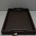 American Atelier Leather Serving Tray with Handles 14 by 19-Inch, Brown