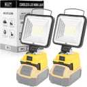 Work Light for Dewalt Battery, 20V Flashlight for Dewalt 20V Light, FOSFIS 60W 6000LM Portable LED Work Light with USB and Type-C Charger Port for Camping Emergency Job Site Lighting 2Pcs