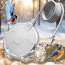 Daoeny Bird Bath Heater, 120W Bird Bath Heaters for Outdoors in Winter, Birdbath Water Heater Full-Covered Aluminum, Heated Bird Bath Pond Deicer Thermostatically Control for Patio Yard Farm (White)