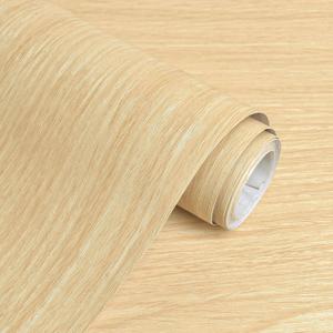 236inL 17.3inW Wood Grain Contact Paper Light Wood Wallpaper Peel and Stick Contact Paper for Cabinet and Drawer Faux Natural Oak Bamboo Self Adhesive Waterproof Wooden Wallpaper Shelf Desk