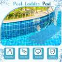 Tinideya 36'' x 9'' Summer Protective Ladder Mat Inflatable Portable Foot Soaking Basin Set Pool Step Pad with Non Slip Stripe Portable Pool Foot Soak Washing Tub for Swimming Pool Spa Supplies