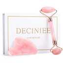 Deciniee Gua Sha Face Roller Tools: Jade Roller Facial Tools for Skin Care - Facial Massager for Face, Eyes, Neck, Relieve Fine Lines and Wrinkles (Pink)