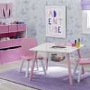 Delta Children 4-Piece Toddler Playroom Set, Pink/White