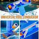2026 Upgraded Pool Vacuum Cleaner for Above Ground Pool, 52" Telescopic Pole Jet Underwater Cleaner with 3 Scrub Brushes and 2 Mesh Net, Portable for Spa Fountain Pond, Attaches to Garden Hose (Blue)