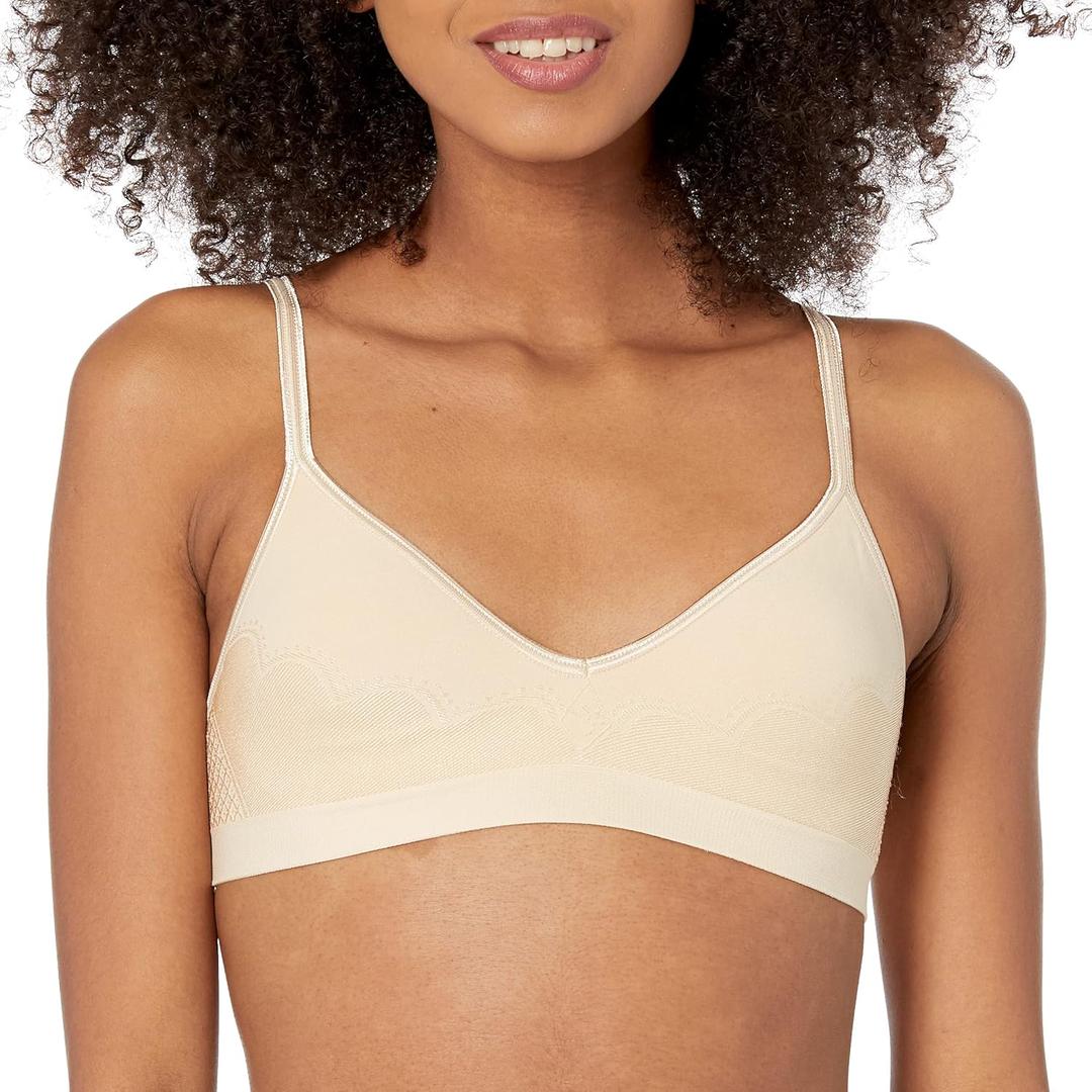 Hanes Women's Seamless Wirefree Bra with Soft Padding and Convertible Straps, Small