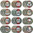 Soaoo 36 Pcs 7.9 Inch Wreath Christmas Outdoor Decorations Large Hanging Christmas Ornaments Double Sided Xmas Plastic Decor for Xmas Tree Office Home Yard Porch Holiday