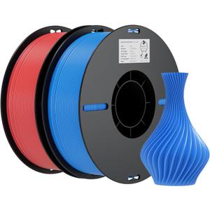 Creality PLA Filament 1.75mm Bundle 2KG, 3D Printer Filament Dimensional Accuracy +/- 0.02mm, No-Tangling Strong Bonding 3D Printing Filament, Fits for Most FDM 3D Printers (Red & Blue)