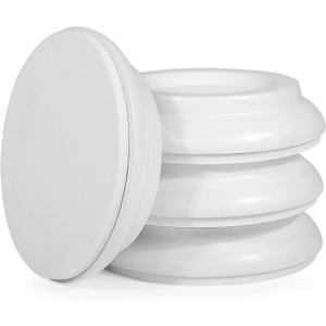 Upright Piano Caster Cups,Eison Solid Sapeliwood Piano Caster Piano Leg Floor Protectors with Non-Slip & Anti-Noise Foam for Hardwood Floor (White)