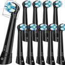 10PACK Replacement Toothbrush Heads Compatible with Oral B iO Series 2/3/4/5/6/7/8/9/10 Electric Toothbrush,Round Brush Heads for Gentle Gum Care & Deep Cleaning,Black