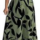 OYOANGLE Women's Cut Out Floral Print Tropical Maxi Cami Dress Ruffle Flowy Summer Vacation Spaghetti Strap Sundress, XL