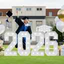 2026 Graduation Decorations Marquee Numbers: 4FT Large Light Up Numbers Grad Decorations Class of 2026 Sign for Graduation Party Preschool High School College White Foam Board Backdrop Pack of 5