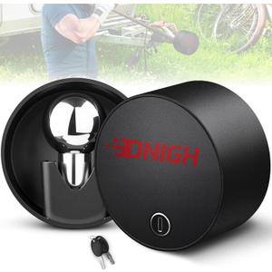 Trailer Hitch Lock Trailer Coupler Lock Fits 2" 2-5/16 Inch, Stainless Steel Trailer Tongue Lock for RV/Camper/Boat Safety with 2 Keys, Black