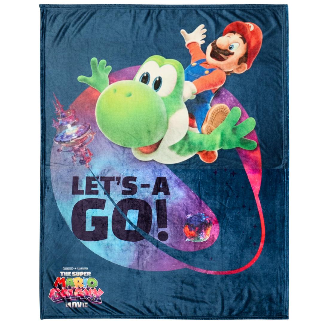 The Super Mario Galaxy Movie Throw Blanket, Yoshi, Soft Cozy Decorative Blanket for Couch, Bed, or Gaming Room (100% Officially Licensed Product) By Franco Collectibles, 46 IN W X 60 IN L