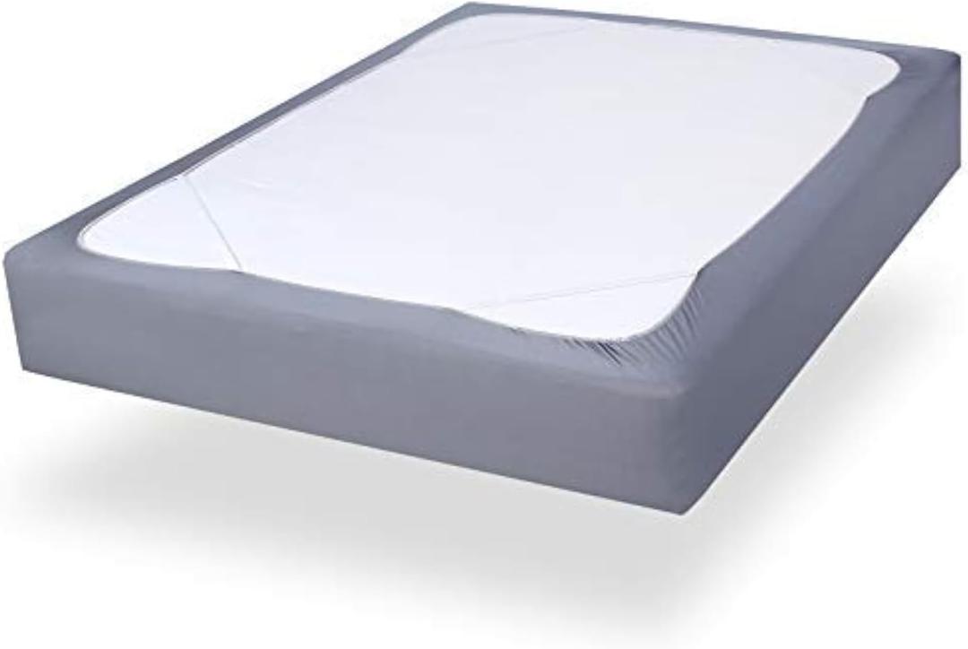 Box Spring Cover Queen Size, Alternates for Bed Skirt, Smooth and Elastic Woven Material Wrap Around 4 Sides of The Box Spring, Wrinkle & Fading Resistant, Washable, Dustproof, Gray (Grey)