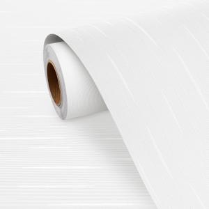 FunStick 24"x200" Textured Grasscloth White Peel and Stick Wallpaper for Bathroom Accent Wall Kitchen Cabinet Contact Paper Removable Paintable Vinyl White Wall Paper for Kids Room Living Room Shelves