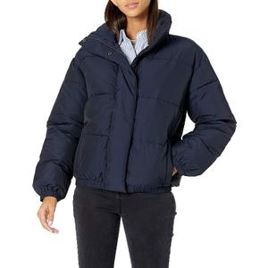 Essentials Women's Relaxed-Fit Mock-Neck Short Puffer Jacket (Previously Daily Ritual), Black, 4X