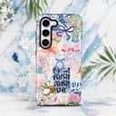 Mainrenka Summer Beach Case for Samsung Galaxy S23+ Plus, Aesthetic Cute Flower Bow Ocean Collage Phone Case Hybrid 2-Layer Hard Shell Shockproof Design Protective Cover Women Girls Mens
