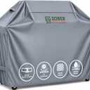 Zober BBQ Grill Cover - 44 Inch Waterproof Double Layered Fits Weber Gas Grill Cover Charbroil Grill & Smoker - Gas Grill Covers w/ Air Vents, Dual Handles - 600D Oxford Fabric, Gray