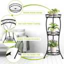 KMOTASUO 3 Tier Tall Metal Plant Stand, 33 Inch Plant Stands Indoor Outdoor, Rustproof Iron Flower Pot Holder Display Rack for Corner Patio Garden Balcony Living Room(Black)