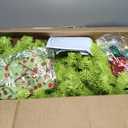 52pcs 7.5 Ft Artificial Lighted Christmas Tree with Stand Bendable Christmas Tree with String Lights Ball Bow Whimsical Plastic Prelit Xmas Trees Holiday Party Decoration for Room Home Office Decor