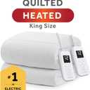 Sunbeam Restful Premium Quilted Heated Mattress Pad - King White
