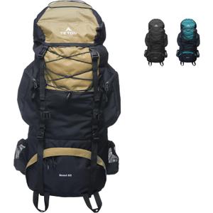 TETON 65L Scout Internal Frame Backpack for Hiking, Camping, Backpacking, Rain Cover Included (Buck Brown)