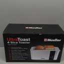 Mueller UltraToast Full Stainless Steel Toaster 4 Slice, Long Extra-Wide Slots for Bagels and Waffles, 6 Browning Levels, LED Display, Cancel/Defrost/Reheat Functions & Removable Tray, Kitchen Gadgets