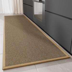 Hargiis Kitchen Rug, Rubber Non Slip Kitchen Rugs Washable, Absorbent Runner Mat for Floor, Machine Washable Standing Mats for in Front of Sink, Door, Laundry, Entryway, Hallway (Brown, 70" 20")
