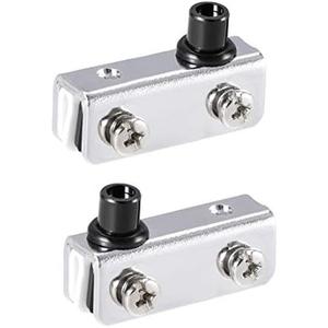 uxcell Adjustable Glass Door Hinges Clamp, Iron Cabinet Glass Door Pivot Hinge Clip for 3-5mm Thickness Glass, 1 Pair