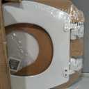 Mayfair Linden Slow Close Toilet Seat, Non Slip Heavy Duty Wood, Easy Install, Round, White