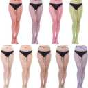 HOVEOX 9 Pairs Fishnet Stockings Fishnet Tights Patterned Fishnets Stockings Lace Patterned Tights Thigh High Pantyhose (Multicolor, Medium)
