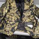 Tuxedo Suits for Men 2 Piece Regular Fit Suit Floral Blazer Jacket Waistcoat Pants Men Suit Set for Wedding Prom, Large