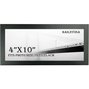10x4 Frame Black Solid Wood Picture Frame -4x10 Panoramic Picture Frame for Wall Decoration, Classic Black Minimalist Style Suitable for Decorating Houses, Offices, Hotels1 PackBlack