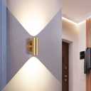 Tubicen Movie Theater Wall Sconce Up and Down Indoor Wall Sconce Gold Bright Focus Lighting 7W LED Dimmable Cylinder Wall Lights for Living Room Hallway Stairway Hardwired
