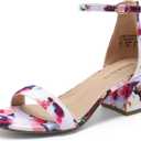 DREAM PAIRS Womens Low-Chunk Low Heel Pump Sandal (Blue) 5.5