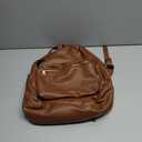 No Boundaries Women's Dome Zip Backpack, Cognac Faux Leather
