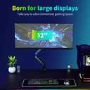 Monitor Stand Arm, Dynamics Touch Function, RGB Single Monitor Stand ArmFits 17-32" Screens,Support up to 19.84 lbs,Adjustable Desk Mount,Gas Spring Clamp Monitor Arm,Quick Release Plate