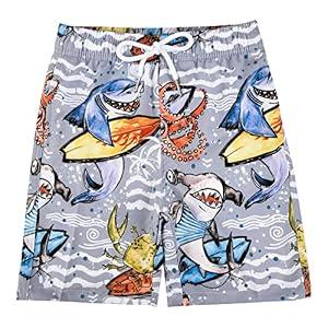 GETUBACK Boys Swim Trunks Boys Quick Dry Shorts Summer Beach Shorts Sea World Grey Size 14/16