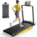 Portable Walking Pad with Handle Bar for Home & Office, 2 in 1 Folding Under Desk Treadmill with 8% Incline, 3.0HP Small Foldable Compact Treadmills Walking, 0-6.0MPH Walking Machine, 265 LBS, Black