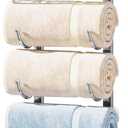 HapiRm Towel Racks for Bathroom Storage - 6 Tier Over The Door & Wall Mount Rolled Towel Storage Organizer Holder with Metal Shelf Basket for Small Bathroom, Camper, Rv - Sliver, Patented