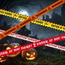 4 Pcs Zombie Area Caution Tape - DO NOT CROSS, 3 Inch x 120 Ft, Scary Halloween Zombie Decorations, Warning Barricade Safety Tape for Haunted House Party Danger Zone