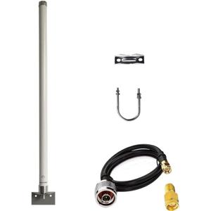 External Long Range Omni-Directional 2.4G/5.8G 12dBi Antennas for WiFi 6 Extender/Access Point/Security Camera/Routers