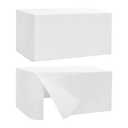 HolidayIdeas 2 Pack Square Fitted Table Covers - 34 x 34 Inch - Fabric Table Clothes Versatile Tablecloths for Parties, Holiday Dinner, Trade Show, Vendor Stand (White)