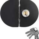 Glass Door Lock with Stainless Steel Double Bolts Swing Push, Double Sliding Door Lock Access Office Door Lock Security with 3 Keys,Fits on 0.39 to 0.47 inch Thickness Glass (Black)