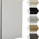 Cordless Blackout Window Blinds & Shades Pull Down Room Darkening Window Shades Light Blocking Honeycomb Cellular Shade for Indoor Windows Easy to Install 20 inch Wide, H50 White Blinds