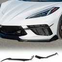MCARCAR KIT C8 Carbon Fiber Front Canards Splitters for Chevrolet Corvette C8 2020-2024 Front Bumper Side Canards Dive Plane Air Vent Fins Intake Grill Inserts
