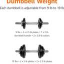 Amazon Basics Adjustable Dumbbell Hand Weight Set with Storage Case, Portable, Secure, 38 Pounds, Black